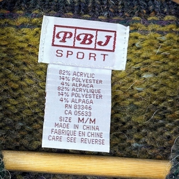 PBJ Sport Vintage Ombre Two Button Long Sleeve Cardigan Size Medium Women - Picture 9 of 11